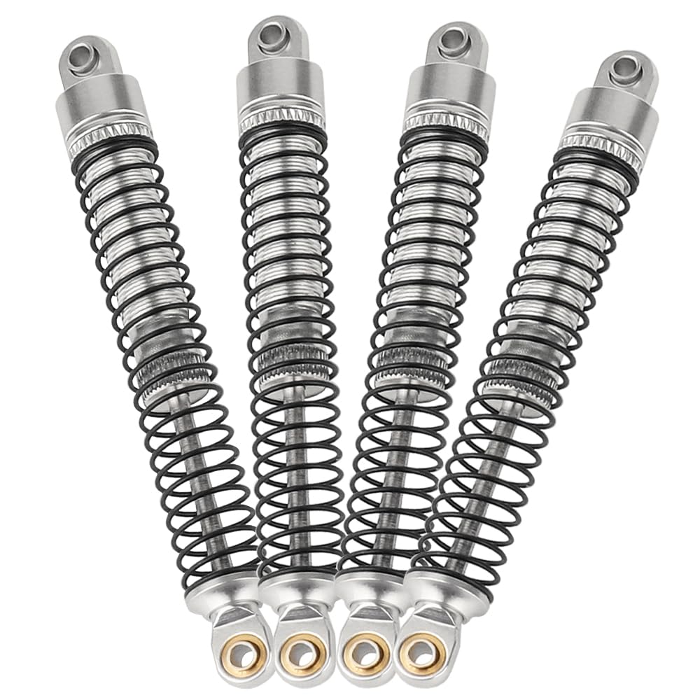 Photo 1 of Pothyes 78mm Aluminum Long Threaded Shocks Absorbers Oil Damper for 1/18 RC Crawler TRX4M TRX-4M KUpgrade Parts (Silver)