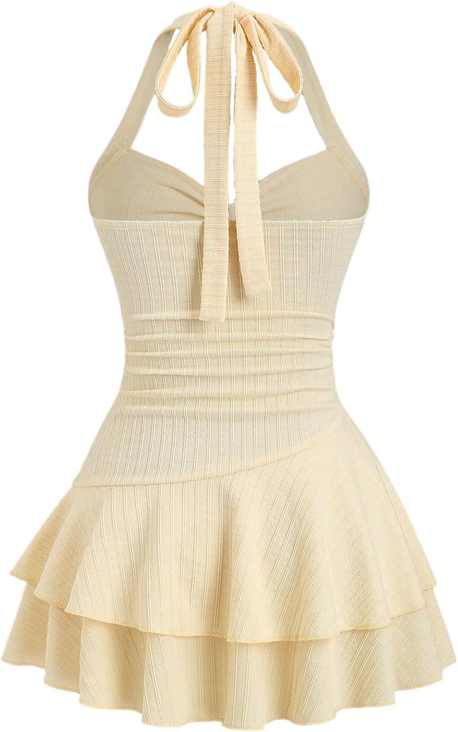 SOLY HUX Starfish Halter Summer Dresses for Women Mini Sundress Beach Dresses for Vacation - Image 2