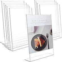Displays L Expositor,Pacote com 10 Suportes Acrílicos em L Transparentes para Exposição de Produtos A4 (21x30cm),Display Elegante e Versátil para Lojas, Vitrines e Fotografia.