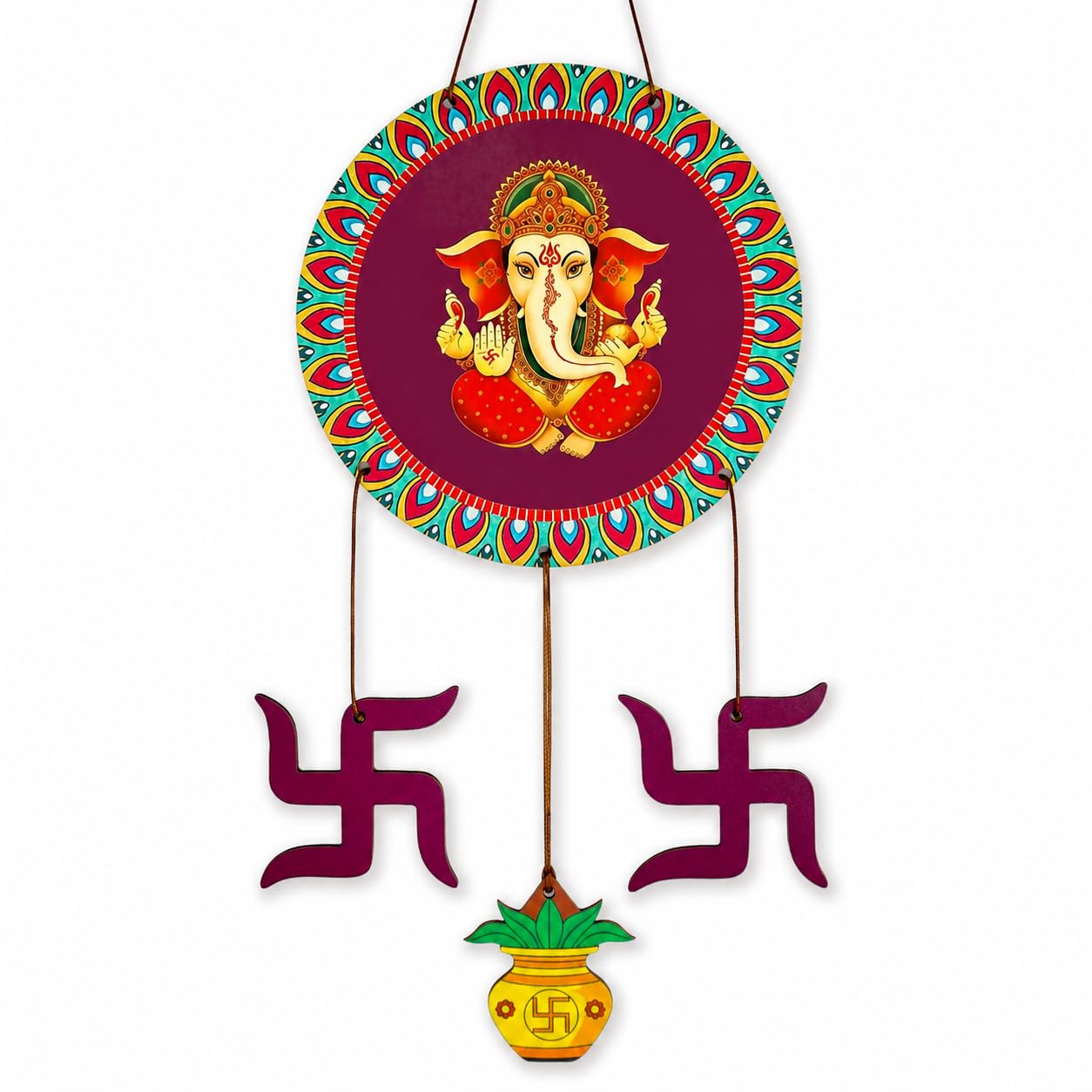 Ganesha wall Decor, Diwali Wall Hangings for Indian Decorations for Home, Traditional Ganesha Hanging Sign, Spiritual Hindu Festival Accent, Items for Home for Good Luck, Diwali Decor 2026 Gift