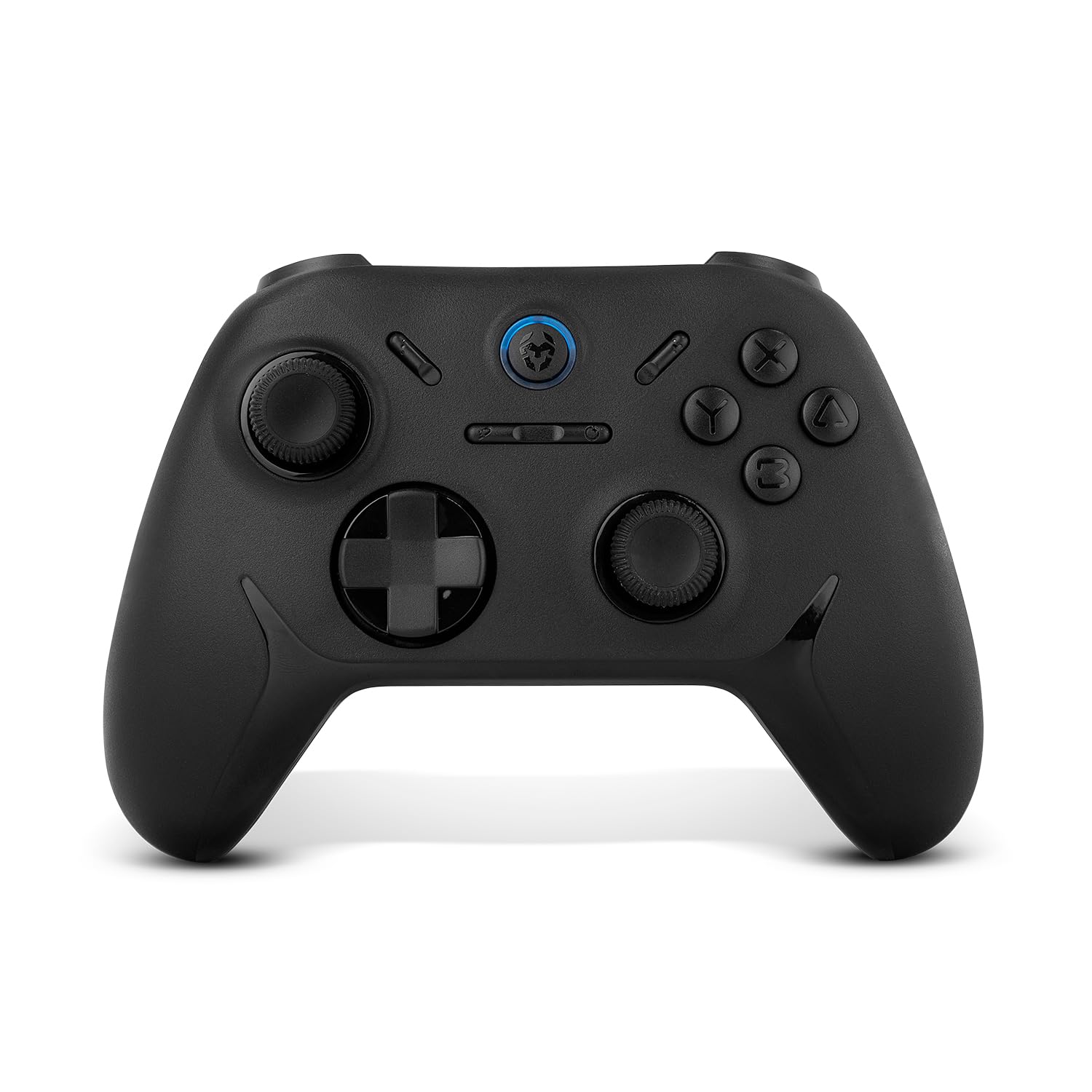 KROM KADOER— Mando Inalámbrico Bluetooth 5.0, 15 Botones, 4 niveles de Vibración dual, 187 gramos, Indicador LED nivel batería, Compatible con PC/Switch/Switch 2/iOS/Android, Negro