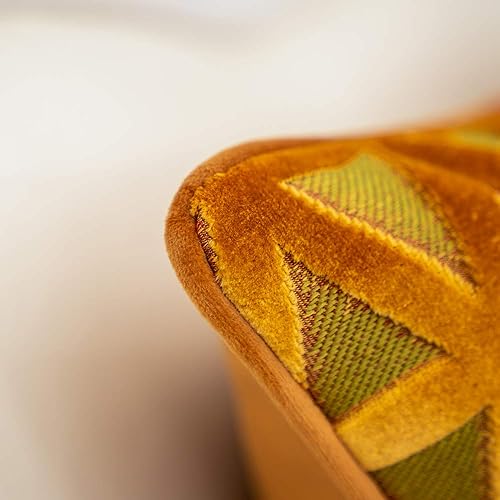 Miniatura 6 de Alerfa funda de cojín cuadrada, de 18 x 18pulgadas, con diseño de diamantes en patrón, con bordado, de terciopelo, lujosa, moderna, para sofá, sala