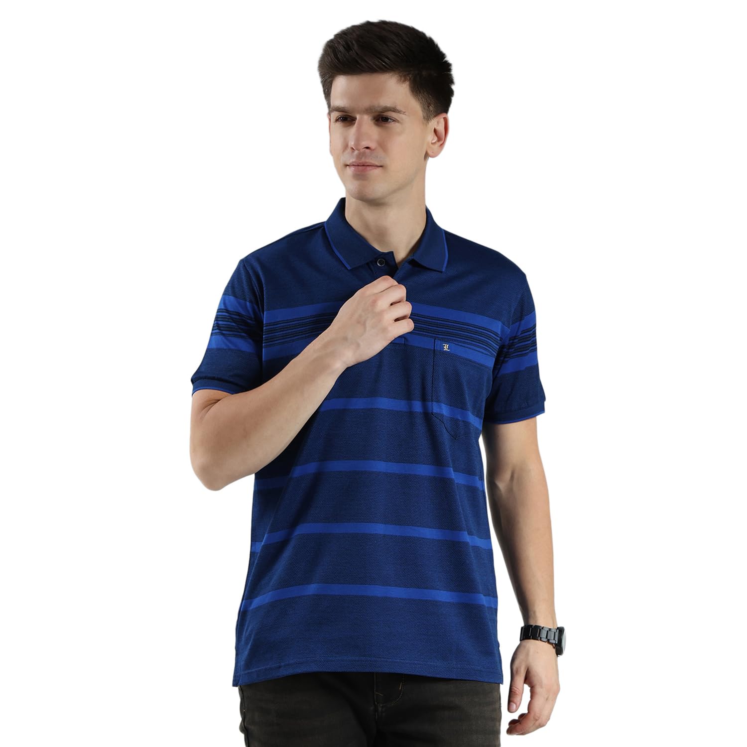 monte carlo Mens Regular Fit Collar Neck Half Sleeve Striped T-Shirt (Pack of 1)-picture-25