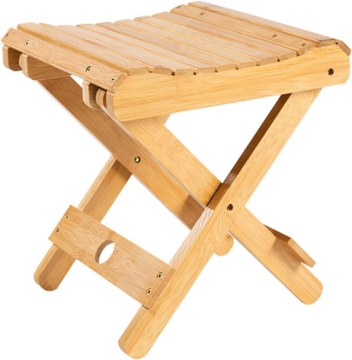 Bamboo Folding Stool, Wood Bathroom Shower Stool Home Portable Folding Shower Seat, Shaving Shower Foot Rest for Adult Home Bathroom Non Slip Squatting Stools(#1)