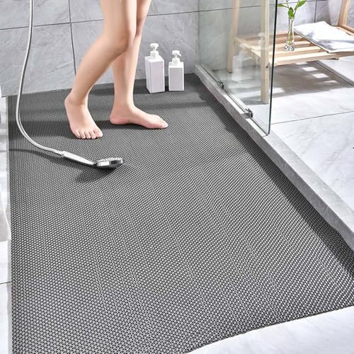 Alfombrilla de ducha antideslizante, lavable, antimoho, de PVC, para suelo de baño, solución de seguridad ideal para ducha interior