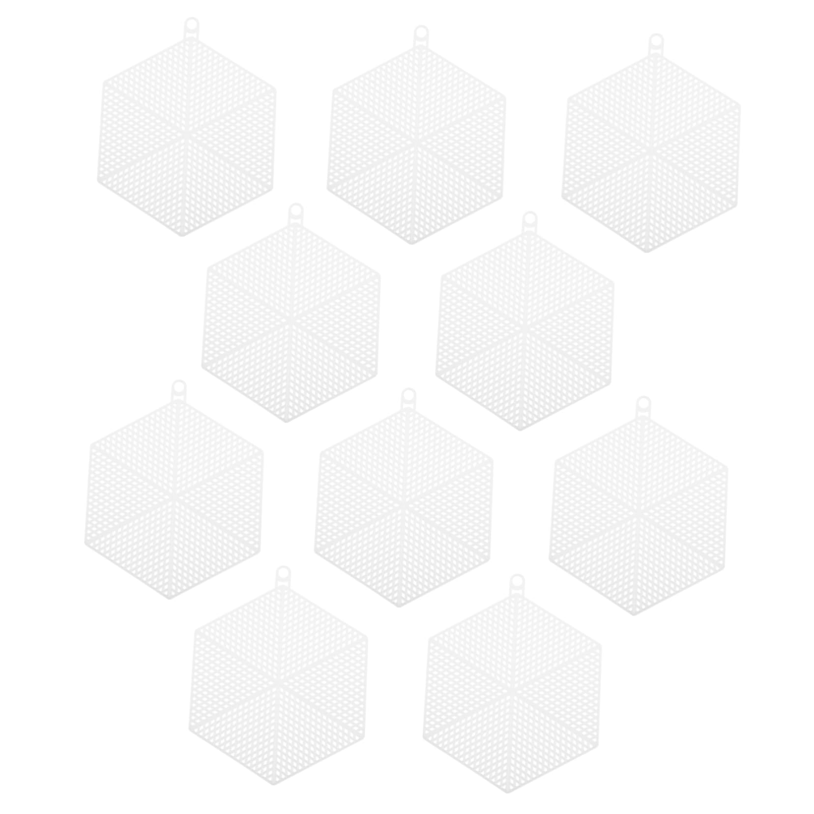 HOODANCOS 10pcs Sheets Cross Stitch Mesh Buckram Mesh Grid Panel Mesh for Knitting Mesh for Stitch Needlework Yarn Crafting Black Mesh Fabric Net Stitching Canvas Crochet White Plastic