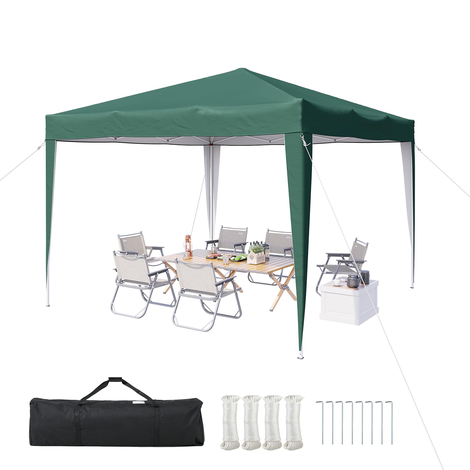 Aoxun Pop Up Gazebo 3m x 3m, Metal Frame Shelter Tent for Outdoor Garden Party, with Mesh Windows & Carry Bag,Green — image 1