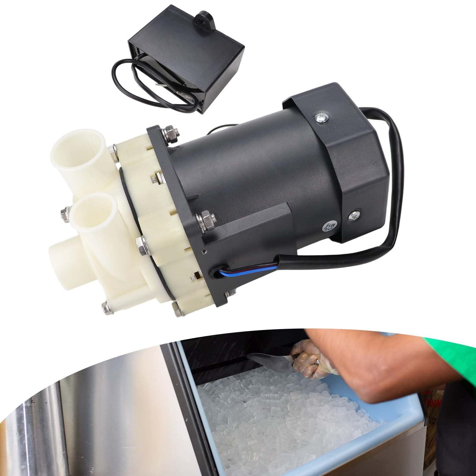 Photo 1 of S-0730 Ice Machine Motor Compatible with Hoshizaki Ice Maker KM-1200S, KM-1300S, KM-1600S Replaces S-0730, M91X60S201, 213780A01, 215692A01, 215692A03