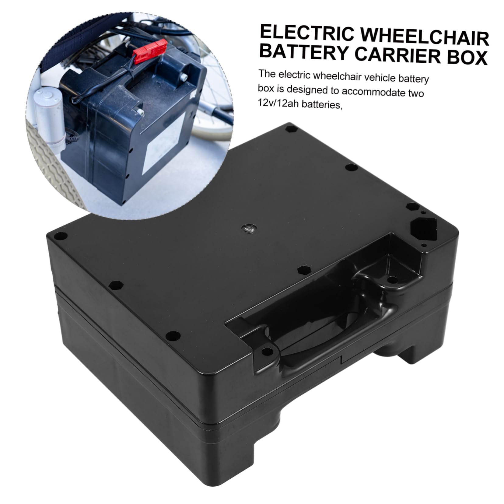 VALICLUD Scatola Batteria in Plastica Per Sedia Rotelle Elettrica Supporto Batteria Per Stoccaggio e Trasporto Custodia