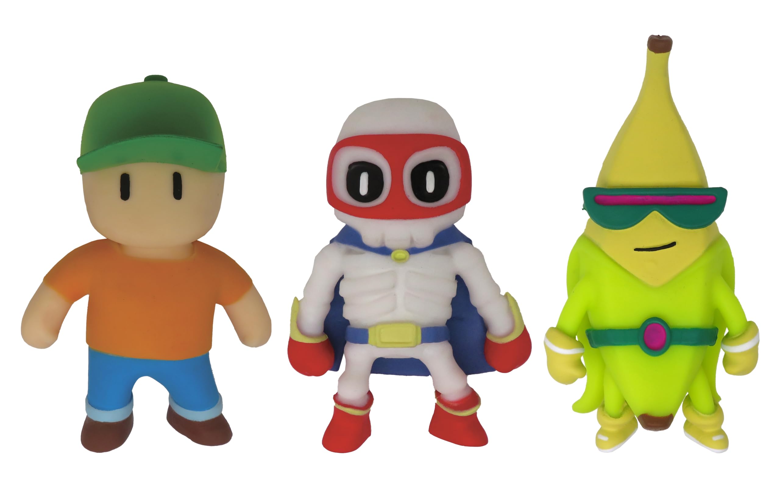 Silverlit - Stumble Guys Pack de 3 Figurines Monster Flex 12 cm – Personnages Extensibles et Étirables – Jouet Enfant Dès 5 Ans