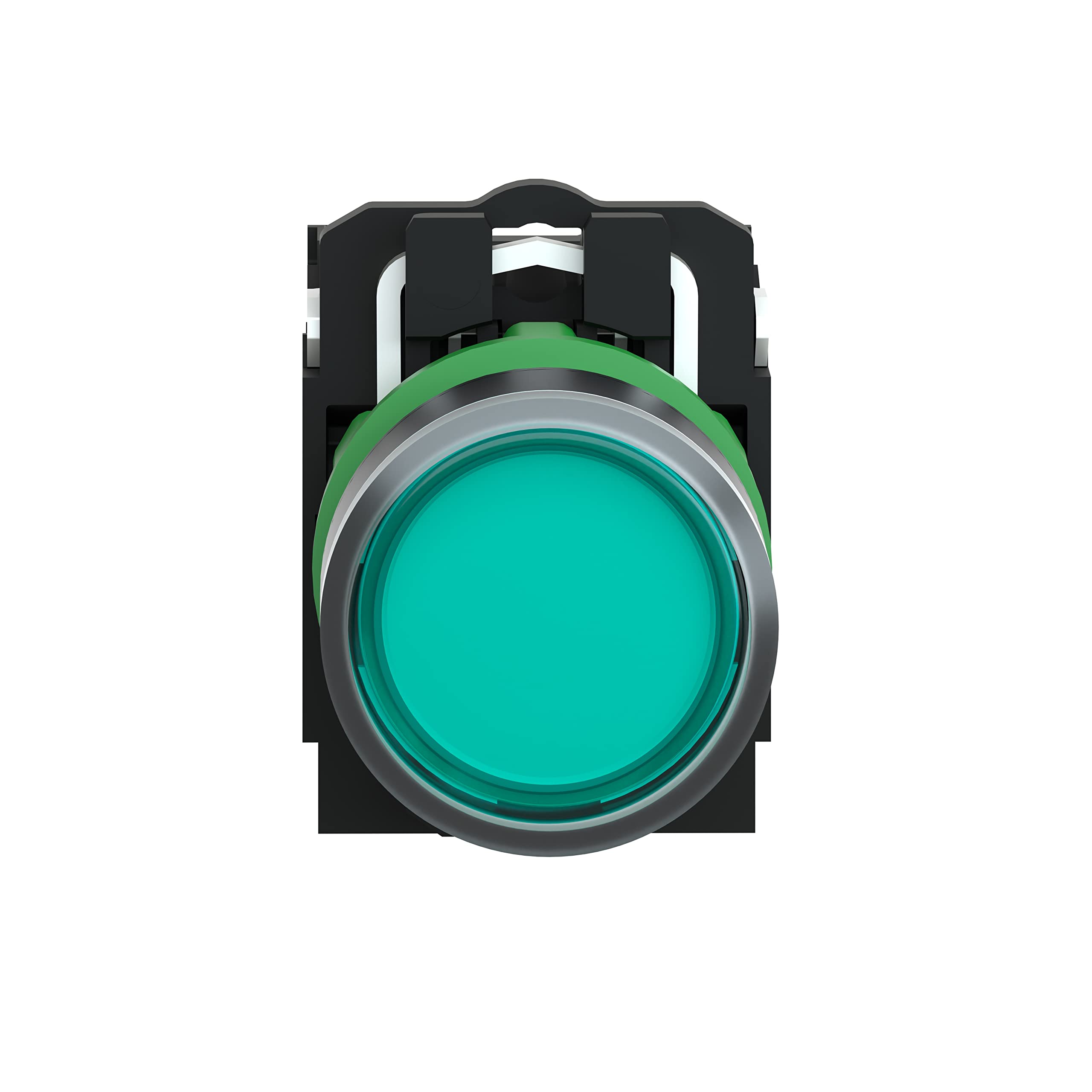 Schneider Electric XB5AW33M5 Pulsador Iluminado Diámetro 22, Retorno Resorte Nivelado, 240 V, 1 NA + 1 NC, Verde