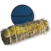 NESSASTORES - White Sage + Yellow Flower Smudge Incense 4" Bundle #JC-197 1 pcs