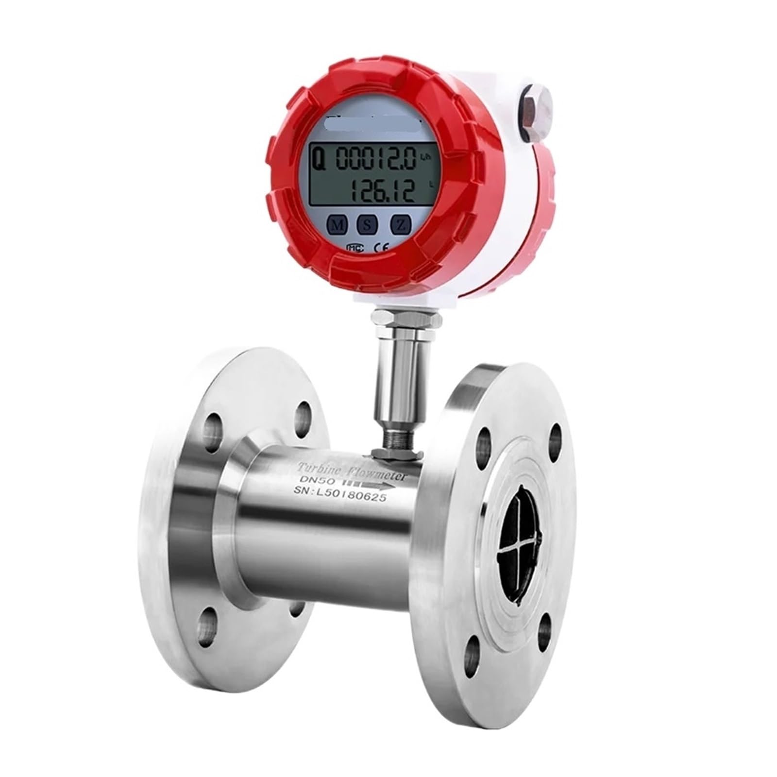 KSZHZYMGX DN50 DN25 DN32 Industrial Flow Meter Display Turbine Flowmeter 4-20mA Flange Flow Meter(DN40)