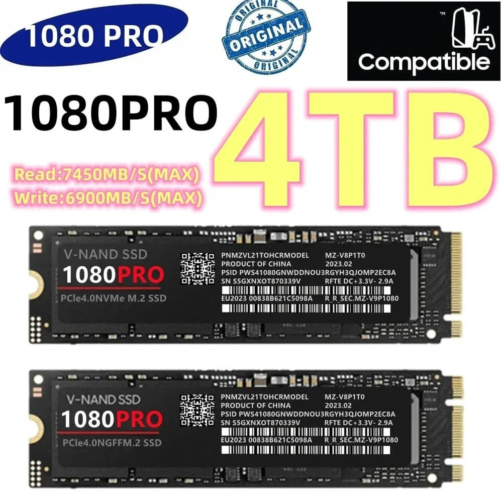 SSD 1080 PRO 4TB Original M2 2280 PCIe 4.0 NVME Memória SSD para