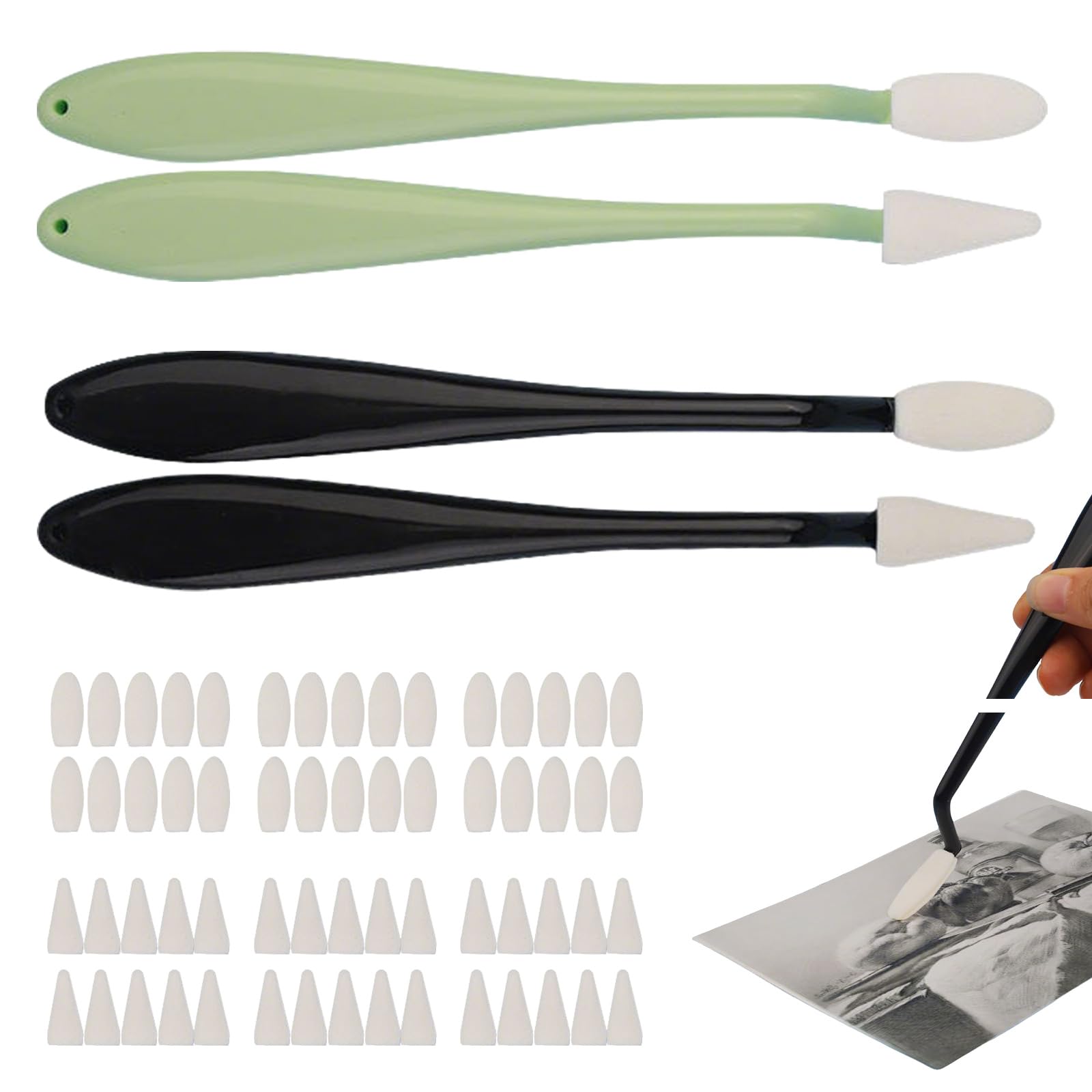 64 Pack Art Blending Tool Set Professional Drawing Kit for Sketching Charcoal