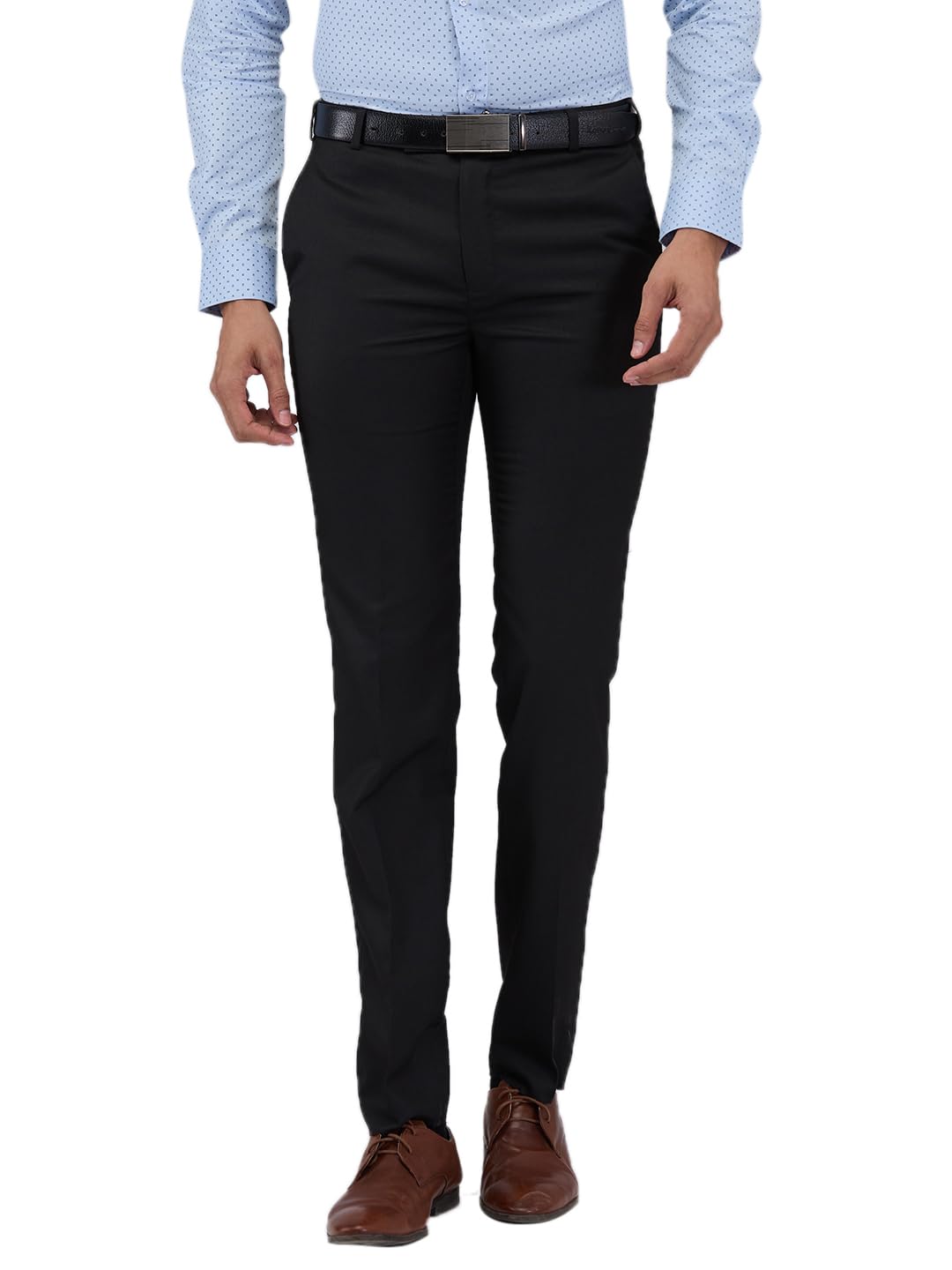 raymond Men Slim Fit Structure Pattern Poly Viscose Blend Flat Front Formal Trouser-picture-27