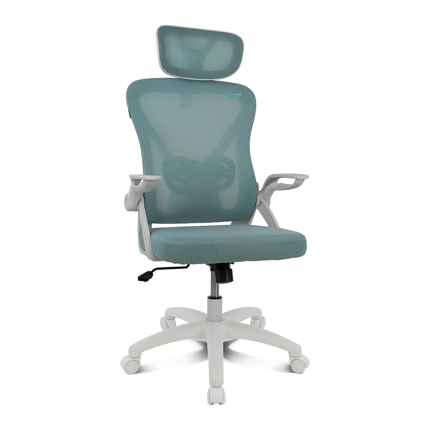 DRIFT GAMING DRAIR35 – Ergonomic Office and Home Desk Chair, Breathable Tensioned Mesh, Reclining 90-120°, Headrest and Armrests, Supports up to 120 kg, Turquoise-White