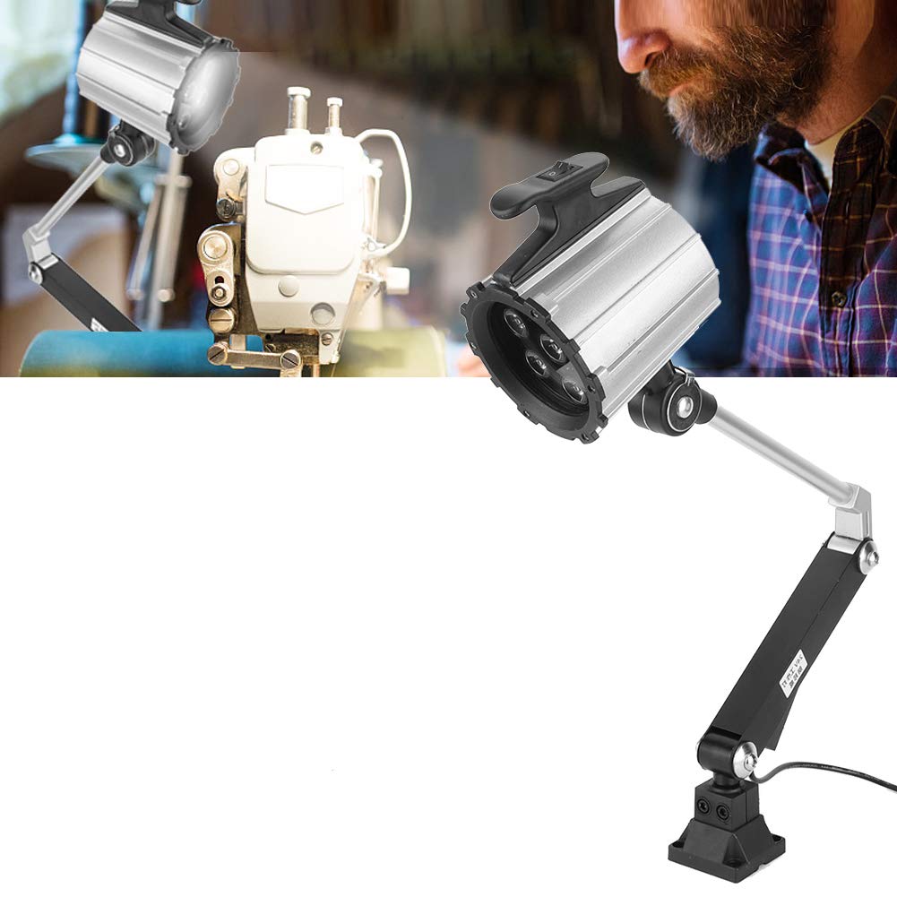 Lampada da lavoro a LED, faro da lavoro a LED multiuso, libri di lettura per la manutenzione di ricambi auto per officina meccanica per tornio(Silver black)