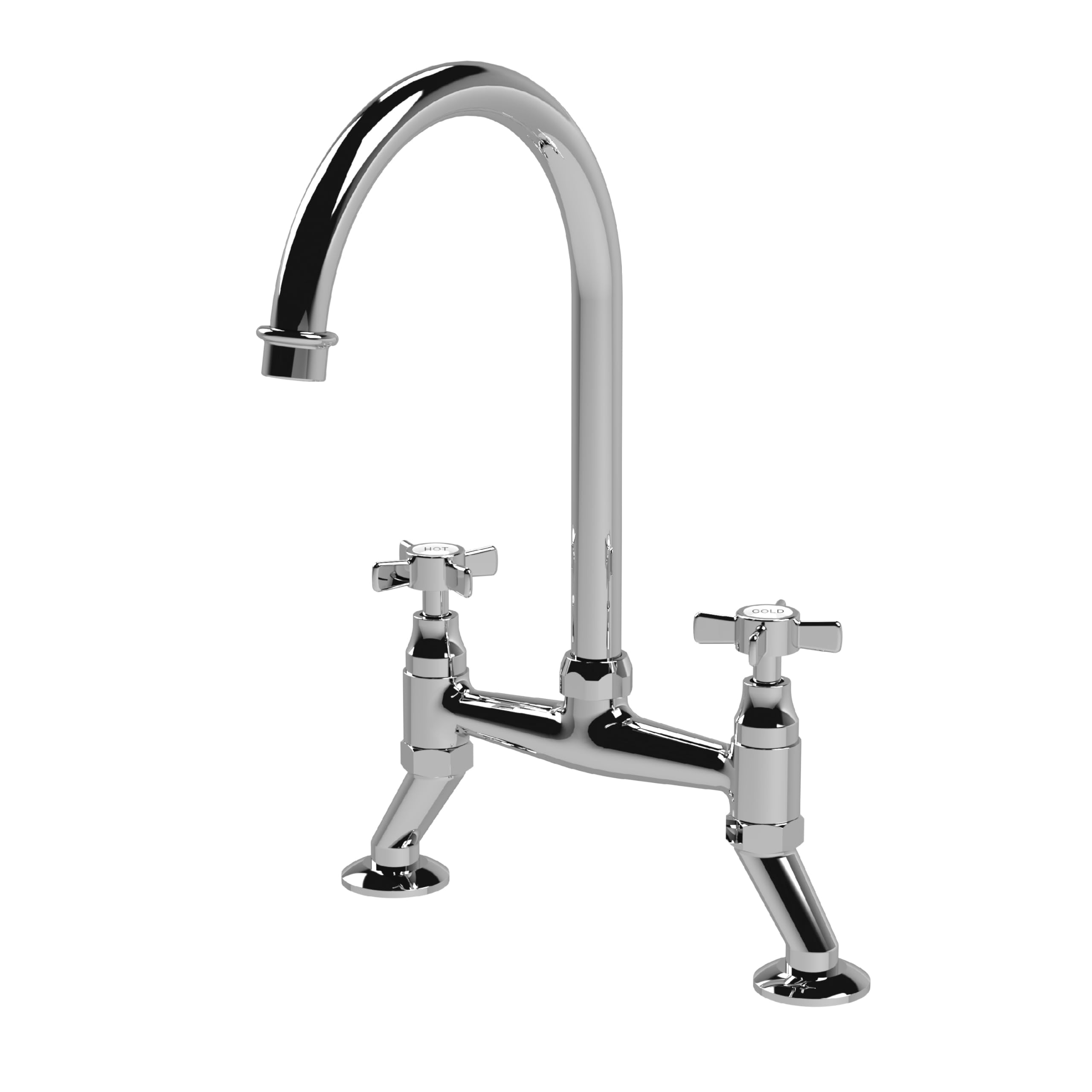 Balterley Chrome Crosshead Handle Bridge Sink Mixer Tap Size 3.4833037396