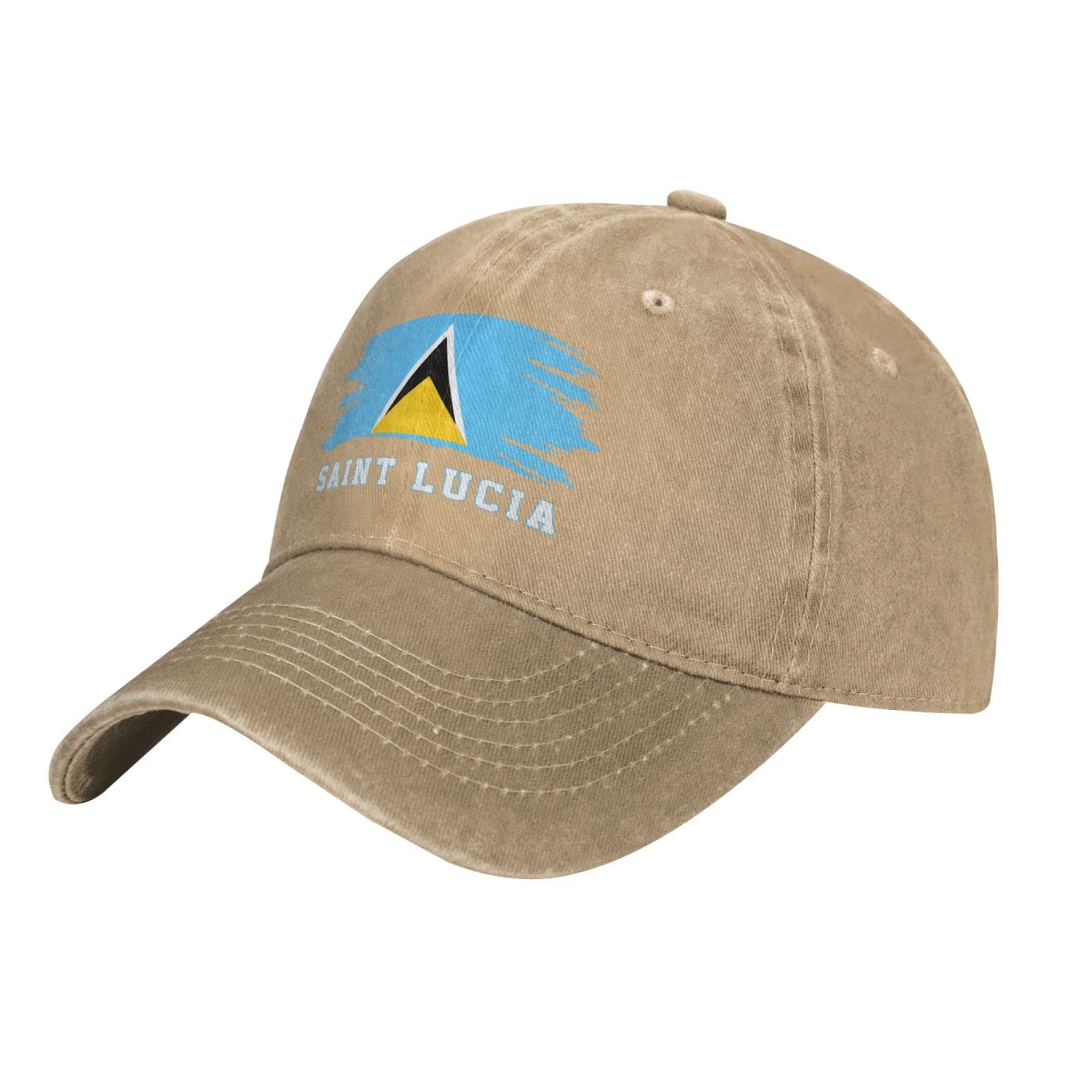 YINGD Unisex Baseball Cap Sand Saint Lucia Flag Adjustable Baseball Cap Breathable Sun Hat for Adult Women and Men