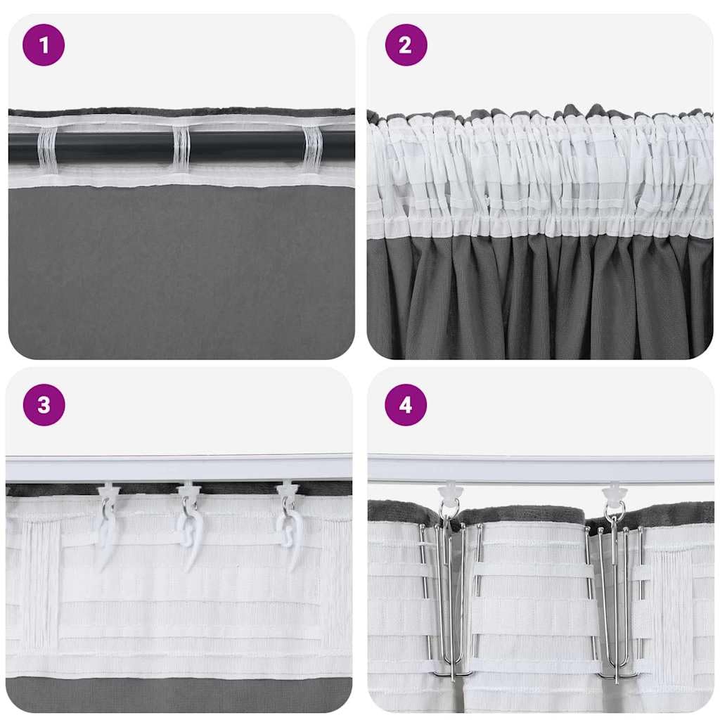 Cortinas de terciopelo gris, 2 unidades, 175 x 140 cm, con oscurecimiento y privacidad, aislamiento térmico, cortinas opacas para salón, dormitorio, habitación infantil, oficina