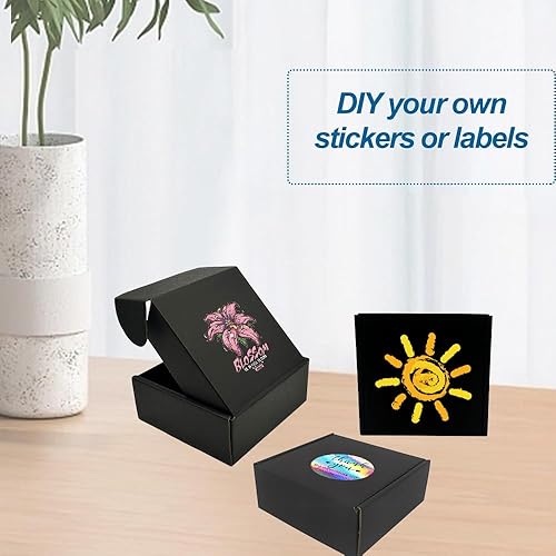 Miniatura 4 de ROTCH Paquete de 50 cajas de envío pequeñas de cartón corrugado, 5 x 5 x 2 pulgadas, color negro (M552-E-B)