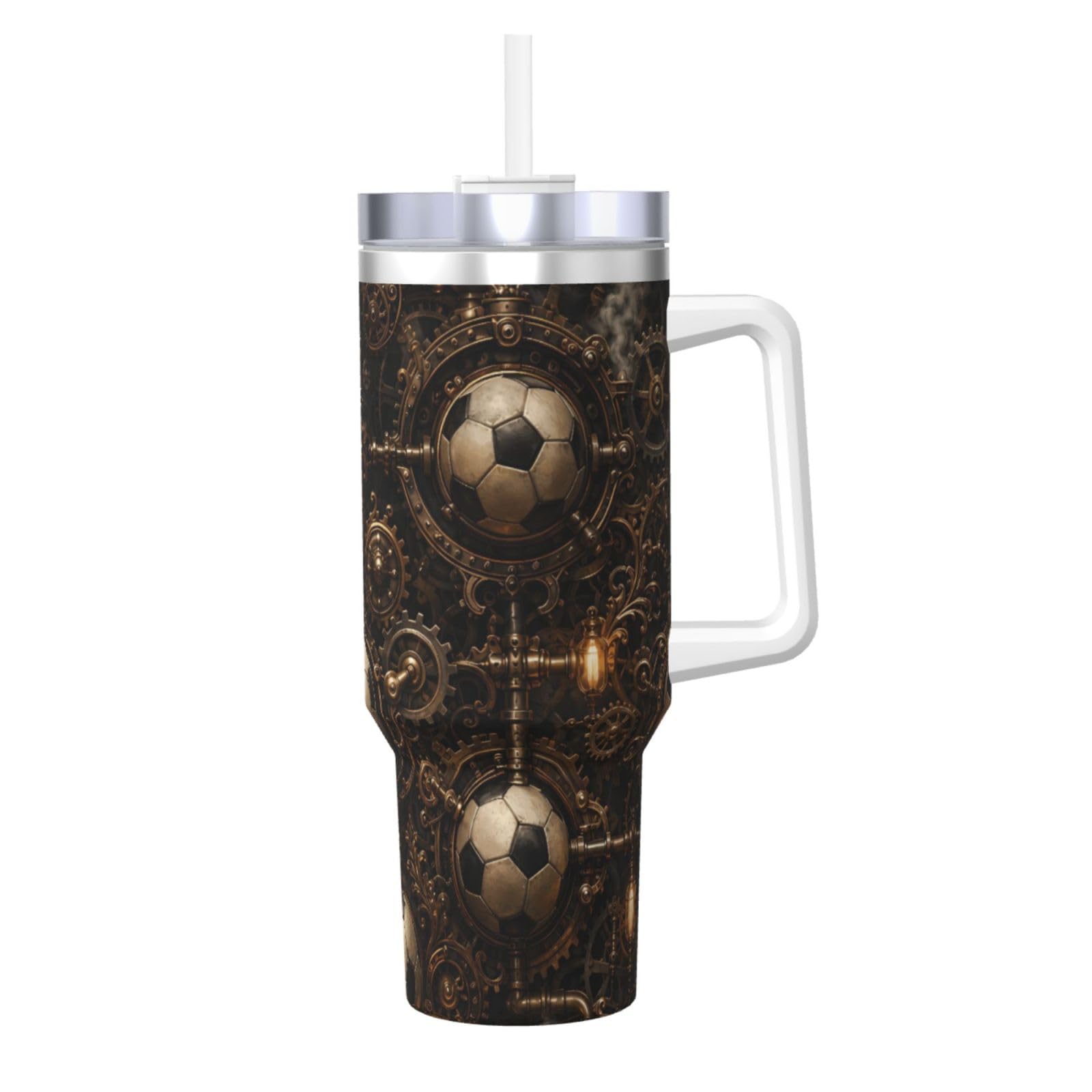 Vaso aislado Vintage Gear Soccer de 40 oz para evitar derrames en el coche y trabajo