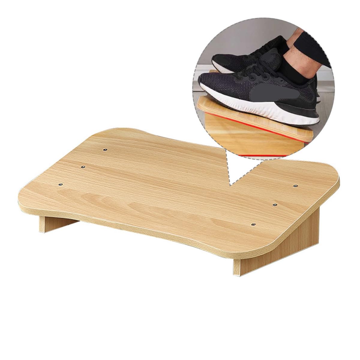 Gadpiparty Poggiapiedi in Legno Inclinato Sgabello Supporto Piedi Sotto Scrivania Finitura Artigianale Comodo e Robusto per Uso Ufficio e Casa