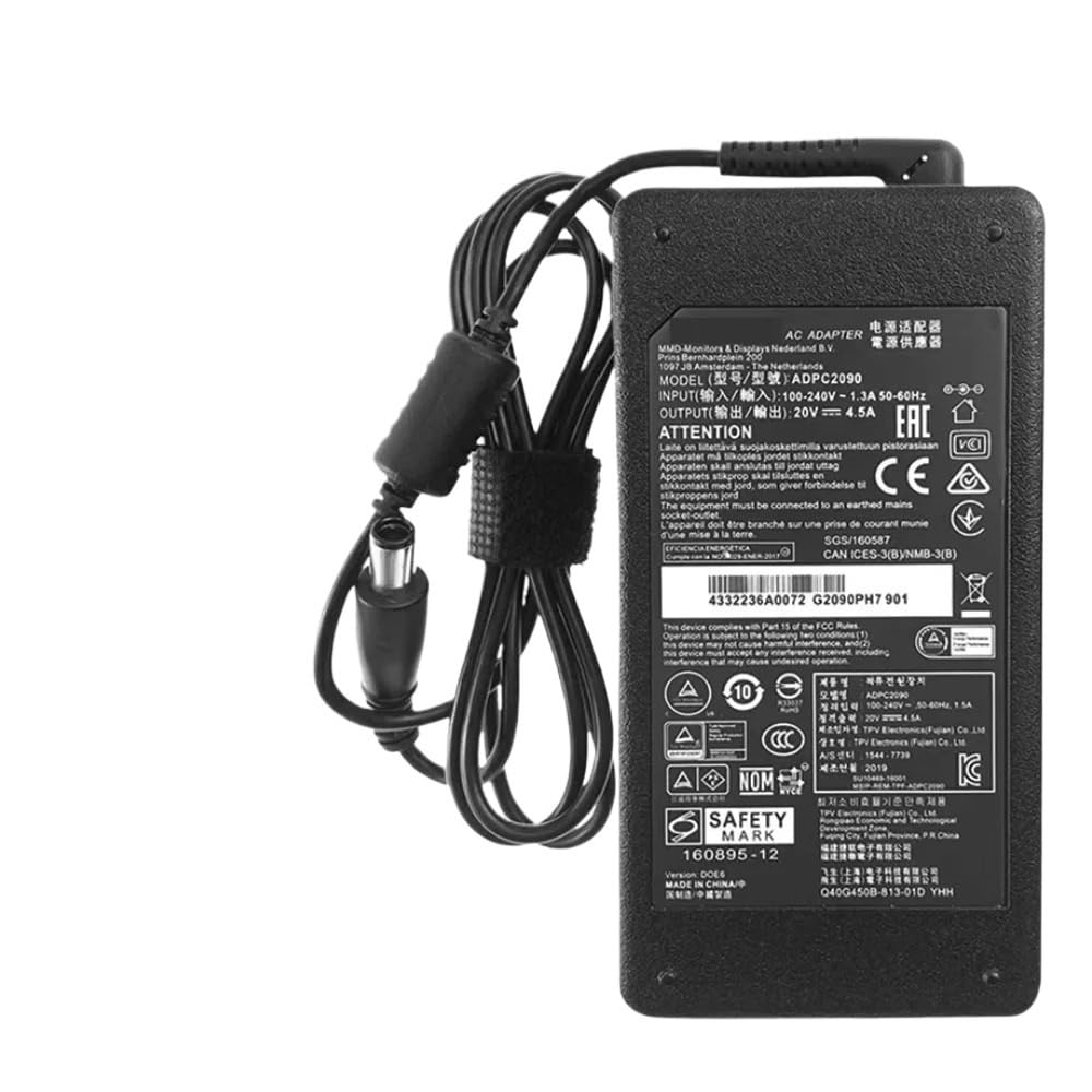 Transformador de 90W con conector de 7.4mm para alimentación segura de equipos informáticos AOC y Philips
