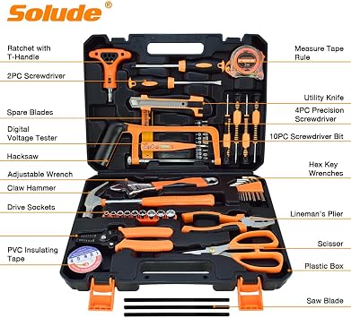 Tool Set,48-Piece Home Tool Kit for Men Women Homeowner,Household Basic Tool Set with Case for Home Maintenance and DIY Projects
