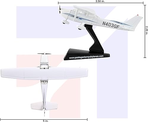 Miniatura 8 de Daron Worldwide Trading - Sello postal PS5603-2 Cessna 172 SkyHawk 187 modelo de pantalla fundida a presión, color blanco