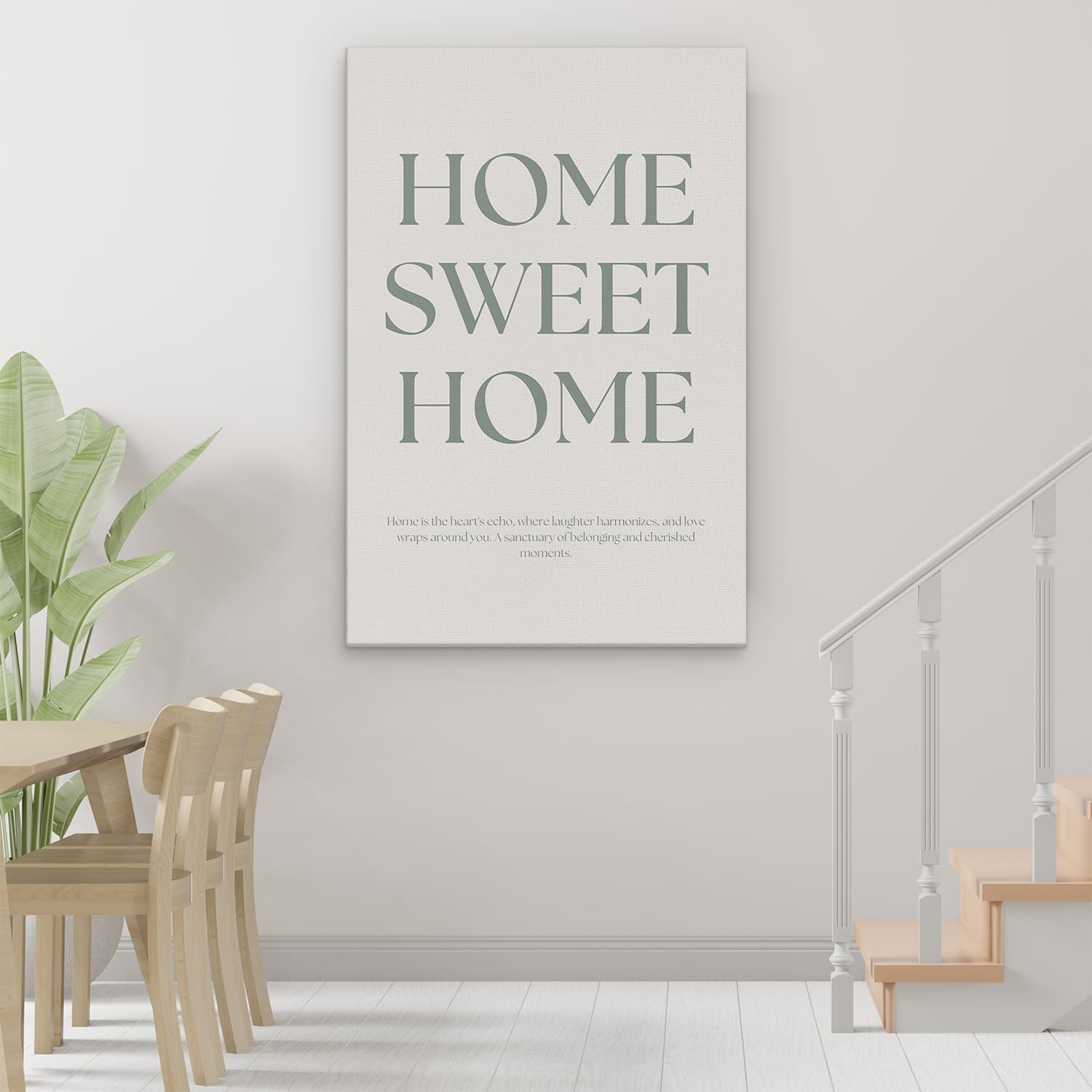 Artaza Tableau Décoration Murale Home Sweet Home - 80x120 cm - Grand - Deco Murale Citation - Impression Sur Toile Texte - Deco Chambre