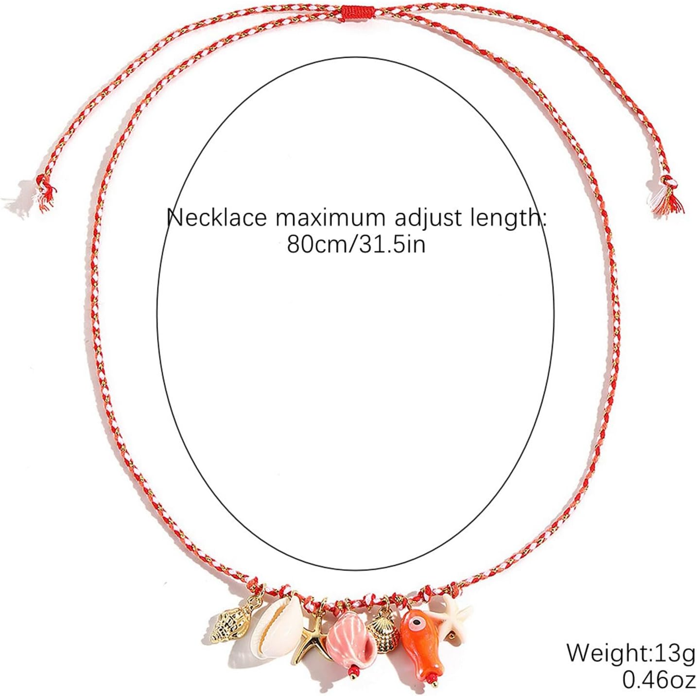 Boho Fish Necklace for Women Shell Starfish Conch Charm Necklace Cute Ocean Beach Animal Necklaces Summer Vacation Jewelry Gifts - Image 3