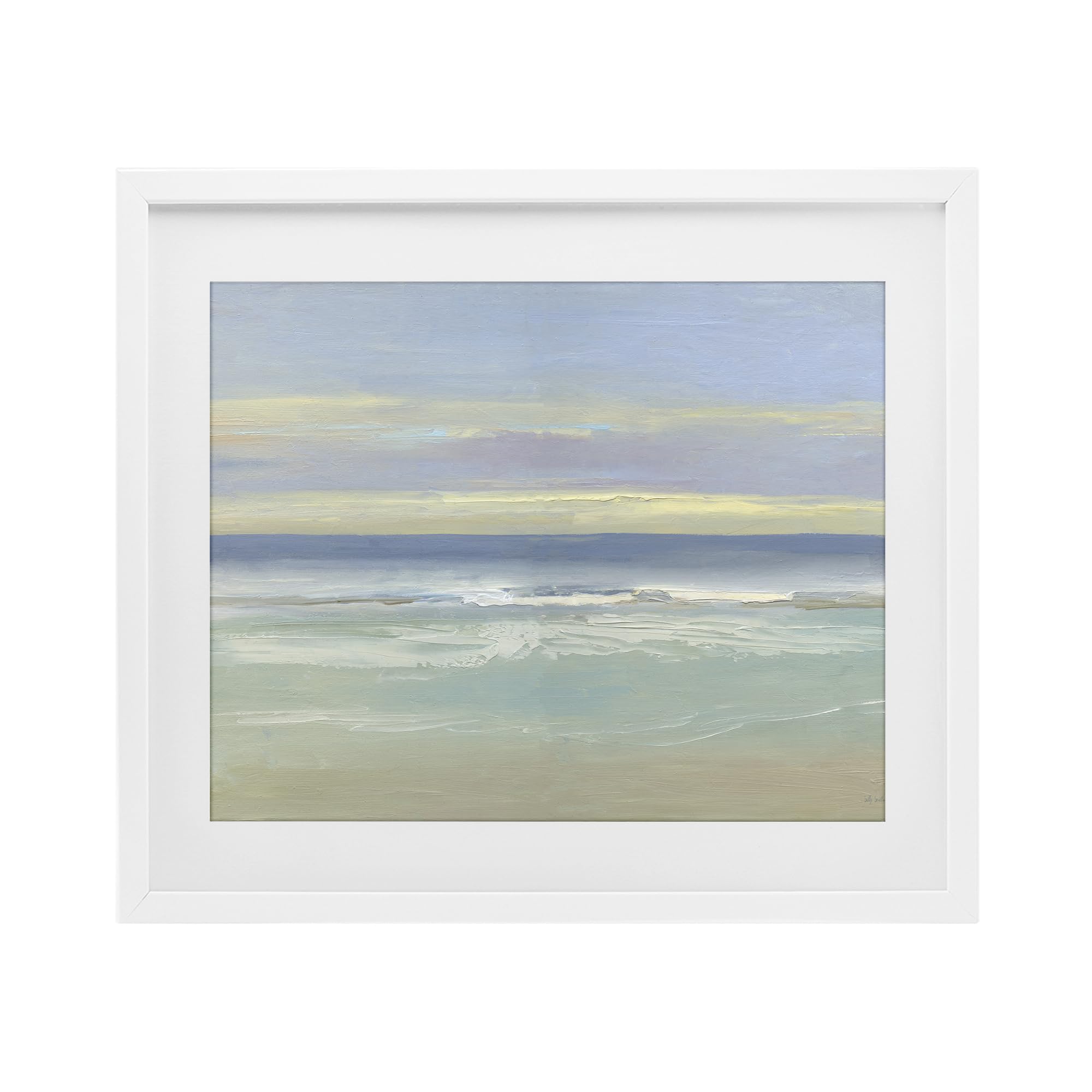 Stupell Industries Coastal White (Textured) 'Tranquil Coastal Morning Waves'| Framed Print Under Glass