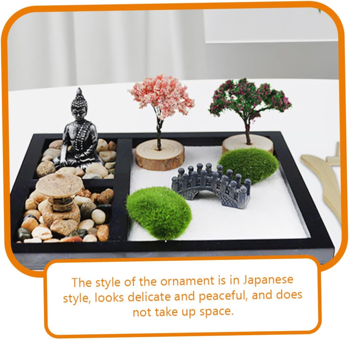 Zen Garden Kit for Desk Meditation Sandbox with Sand and Rake Decorative Indoor Garden for Tranquility and Stress Relief for Office and Home Decor