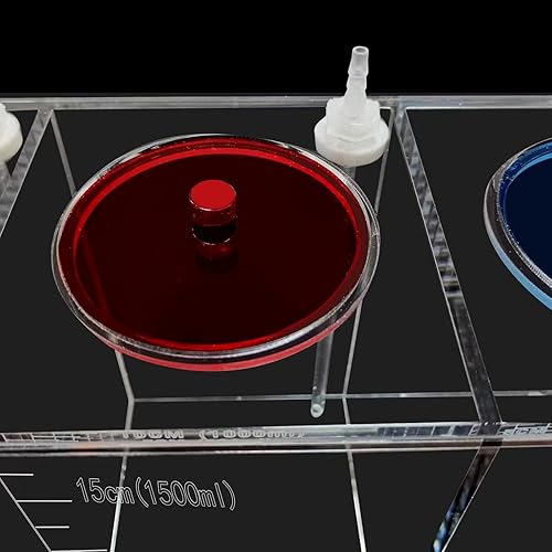 Miniatura 6 de Saricho Cubo de srorage líquido hecho de acrílico, contenedor de dosificación de depósito, accesorios de bomba de aire para acuarios, dosificación