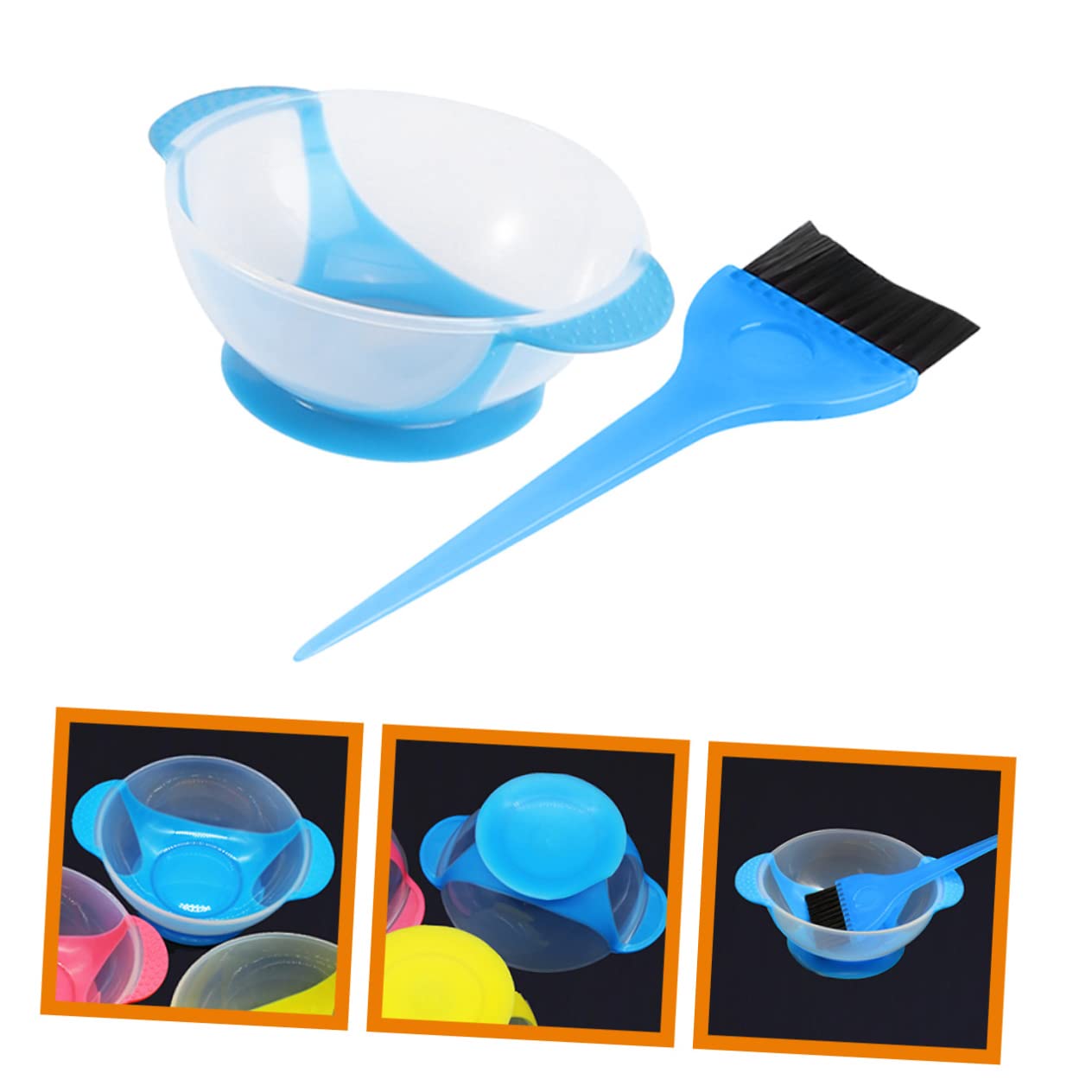 TOVINANNA Hair Coloring Brush and Bowl Set Reusable Mixing Bowl Suction Cup Hair Dyeing Tool Kit for Salon or Home