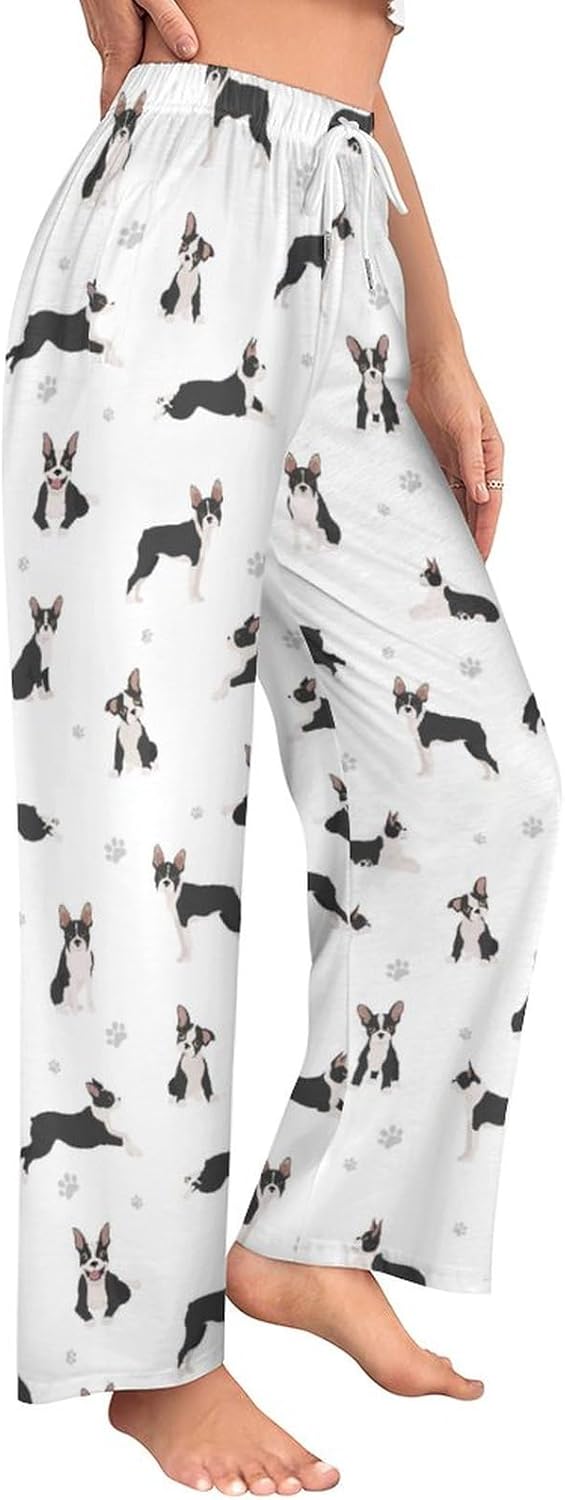 Cute Funny Dogs Women Lounge Pants Comfy Pajama Bottom Drawstring Sleepwear Long Pajamas Pants S-5XL