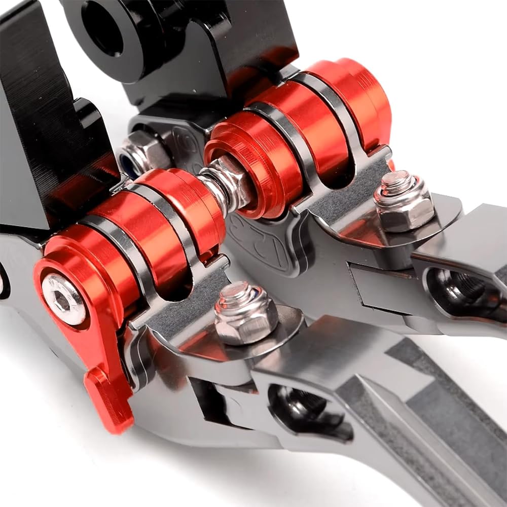 Motorrad verstellbar Klappbarer ausdehnbarer Griff Passend für CB750 HORNET CB 750 Hornet 2023 2024 2025 CNC Bremshebel Bremskupplungshebel Hornet 750 (Rot)