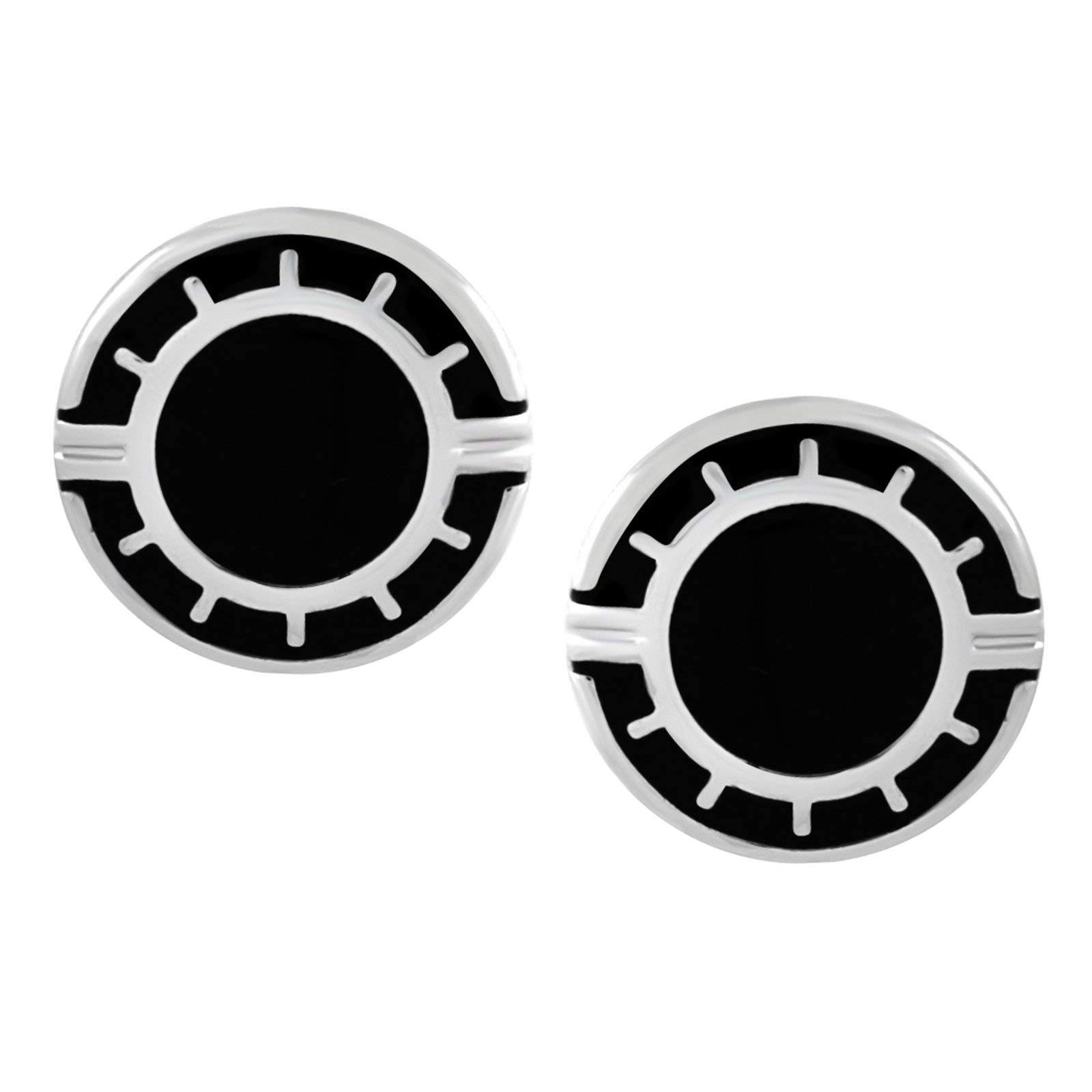 Zivom® Rhodium Round Black Office Formal Shirt Blazer Cufflink Pair Men Gift Box (B01JA0ZPVE) Amazon Price History, Amazon Price Tracker