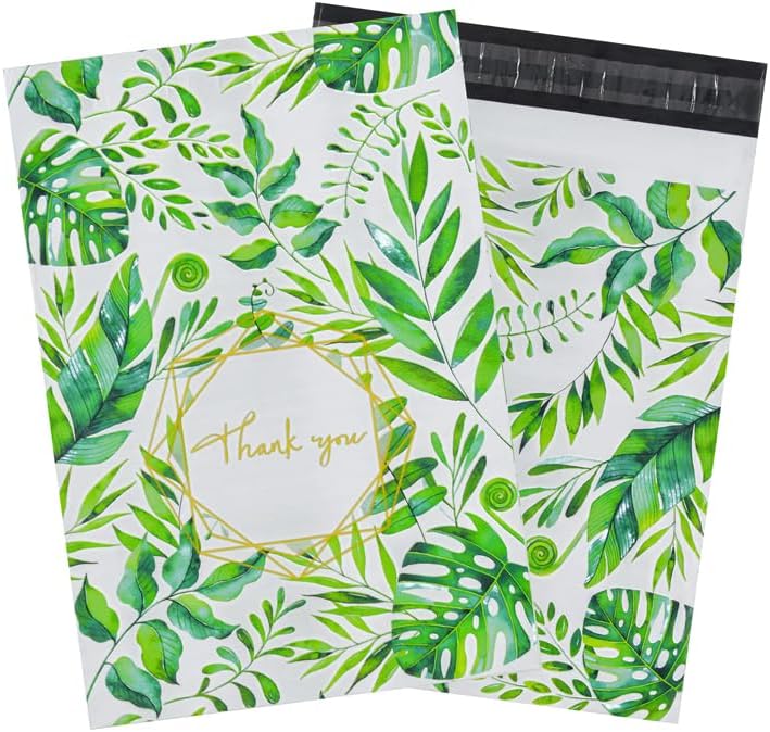 100x Poly Mailers 10x13 Inch Mailing Bags Colorful Thank You Designs with Self Seal Tear & Waterproof Shipping Envelopes for Packaging, Small Business & E-Commerce (Rainbow Thank You)