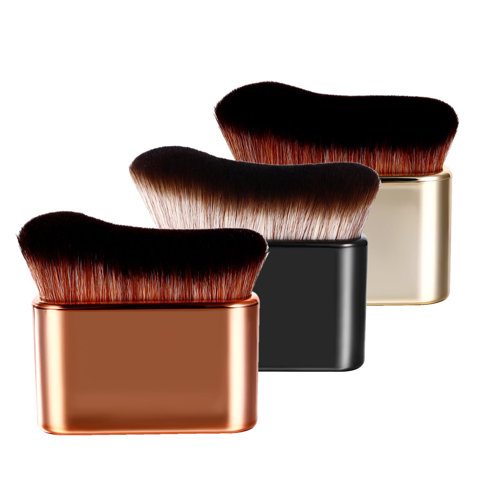 Vtrem Body Tanner Makeup Brush: 3 Colors Brush Powder Kabuki Foundation Brush Face Leg Makeup Self Tanning Brush Bronzer Applicator Blending Brush Set