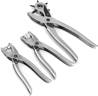 JF-XUAN Household Multifunctional 3Pcs Button Grommet Setter Tool Kit Leather Belt Hole Punch+Eyelet Plier+Snap Pliers Tool Pliers