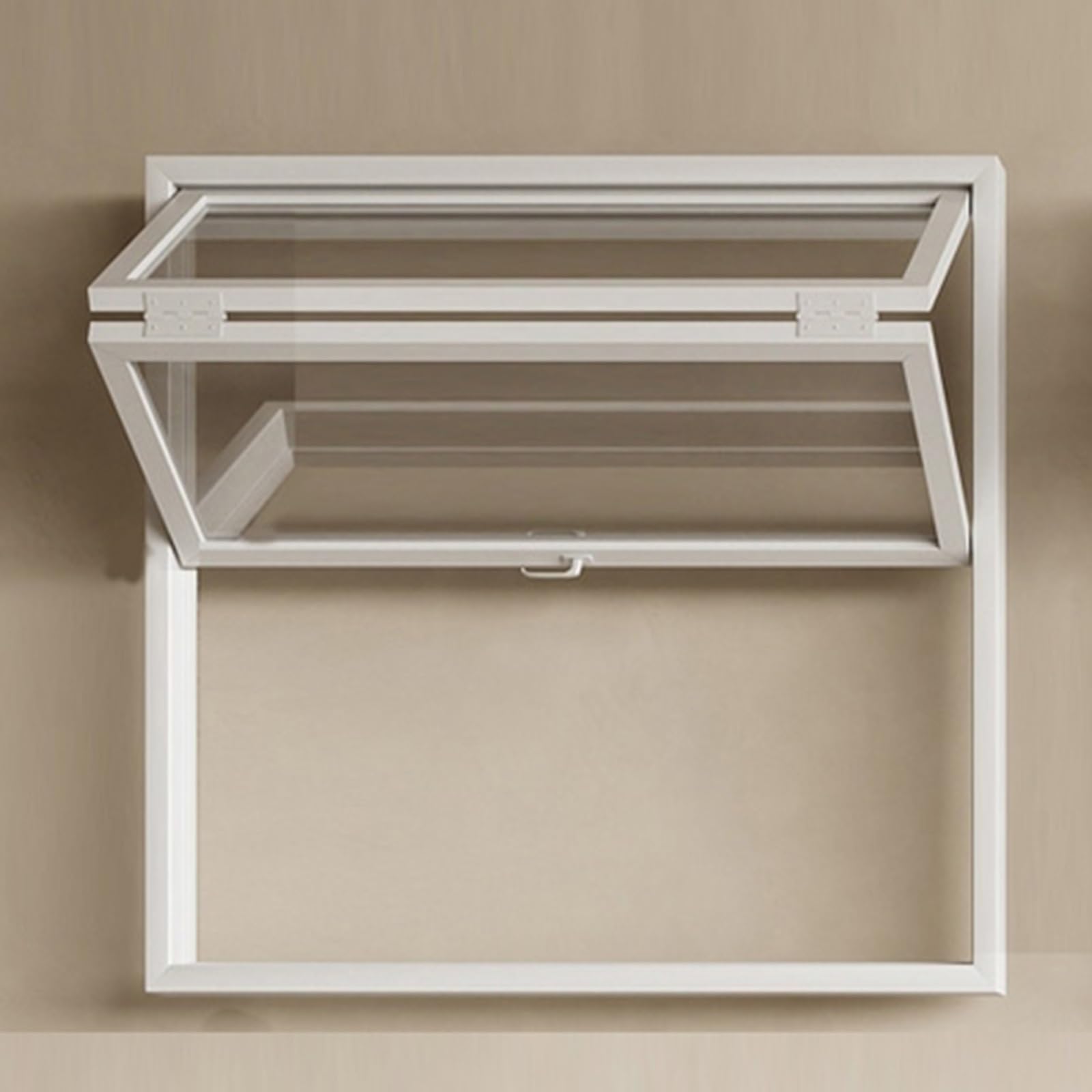 Ventana Plegable Interior de Doble Guillotina - Ventana de Concesión de Aluminio con Vidrio Reforzado. Ventana Corrediza Comercial Personalizable para Restaurante Café(White,WxH 48x32in/121.9x81.2cm)