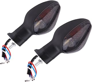 Cuque Lâmpada indicadora de seta de motocicletas para motocicletas, luzes de seta para motocicleta, 3 fios, indicadores de lâmpada cromada, pisca-pisca lente âmbar para HONDA CBR600RR 1000RR 125R CB1300S CB500X
