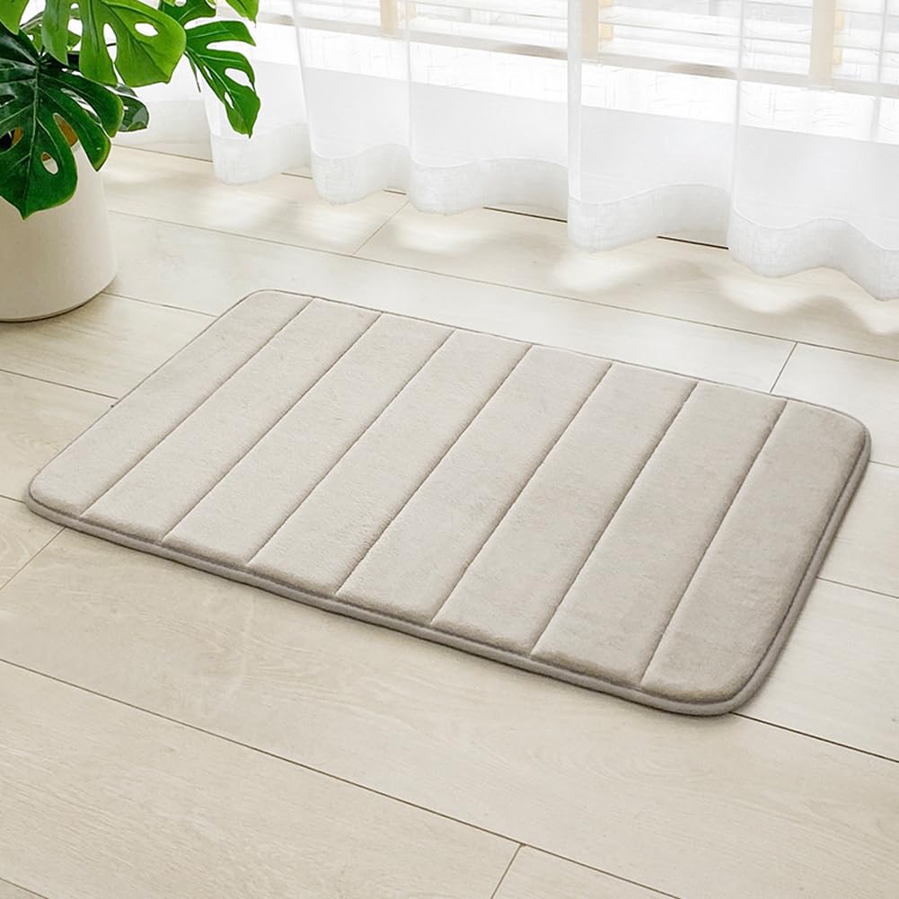 Extra Soft Absorbent Microfiber Bathmat,Non Slip Fluffy Rugs,Washable Bath Rugs,Bathroom Rug Absorbent for Your Bath,Shower or Toilet (beige,50 * 80)