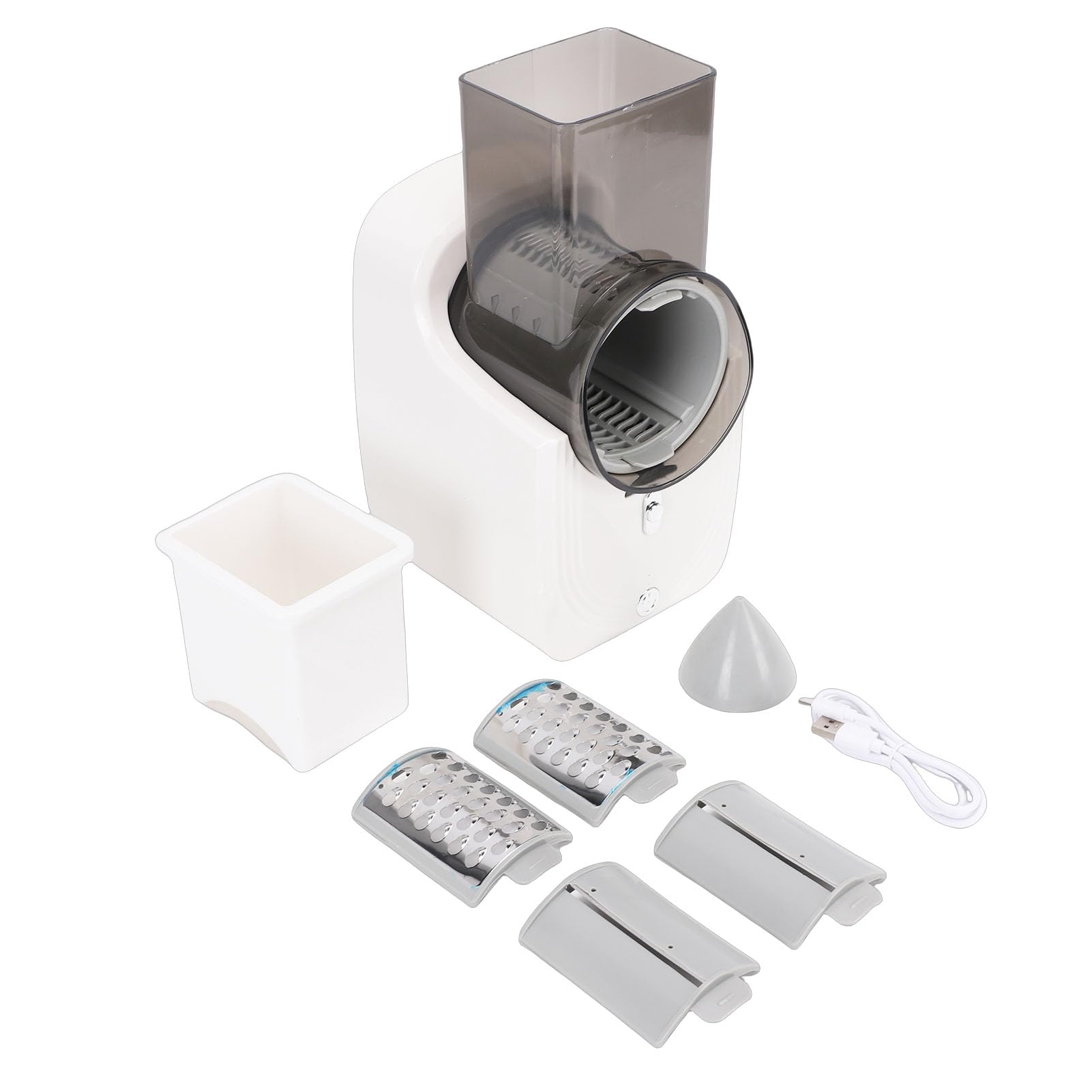 Cryfokt Cortador de Verduras Eléctrico Diseño Compacto para Preparar Ensaladas Fácilmente Ideal para Chefs Caseros Blanco