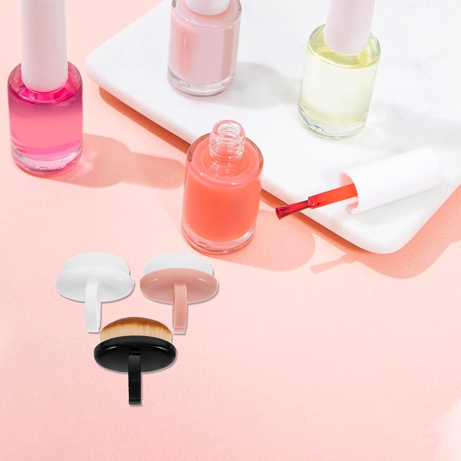 12pcs Soft Nail Dust Brush with Ergonomic Loop Handle for Manicure Prep and Daily Salon Work, round Nylon Bristles for Thorough Detail Cleaning and Easy Nail Art Dust Removal