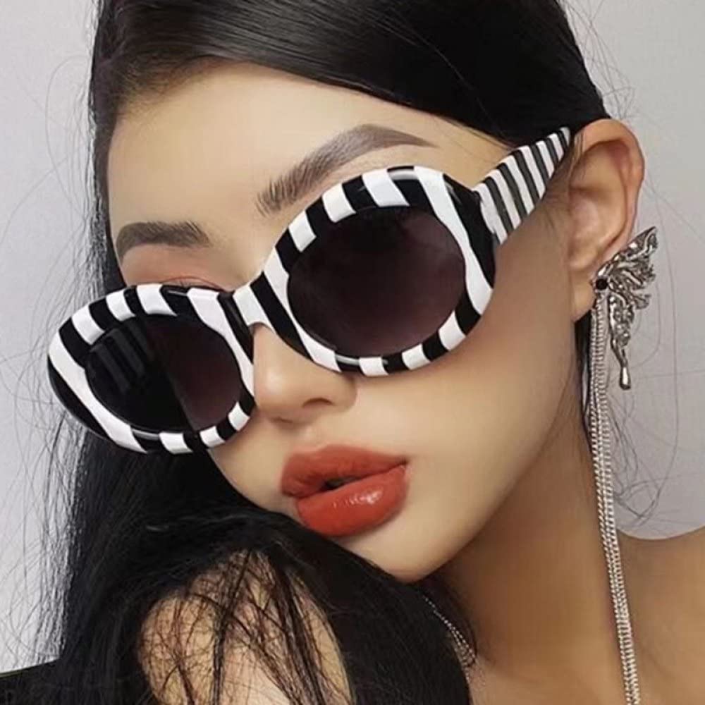 Occhiali da Sole ovali Vintage Donna Uomo Modello Zebra Occhiali da Sole Lady Travel Shades UV400