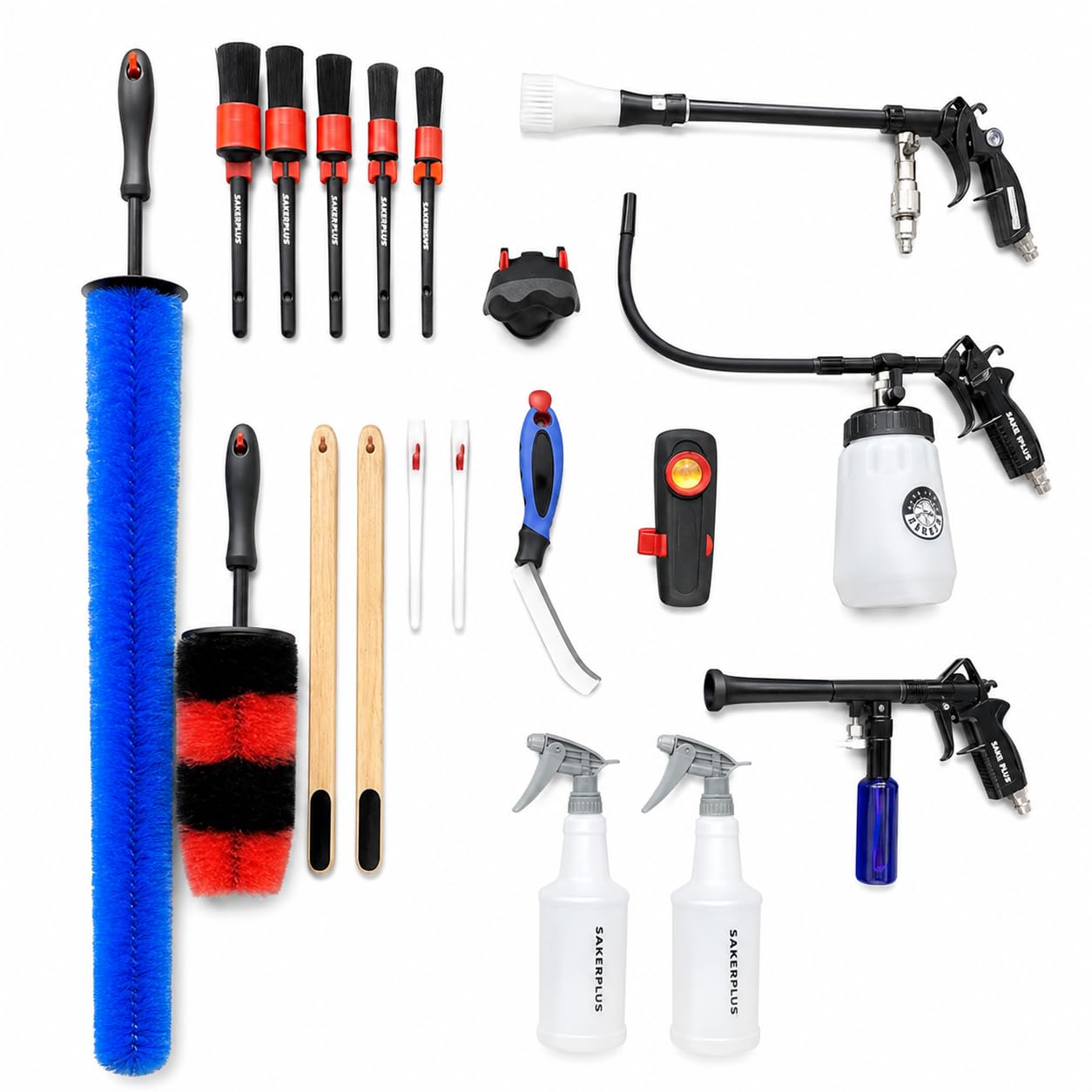 Kit Limpieza Coche para Tallado Automotriz Inrior y Exrior, con Cepillo para Lavar Carros y para, para, Kit de Herramientas de Limpieza de Motor, Versión de Lujo